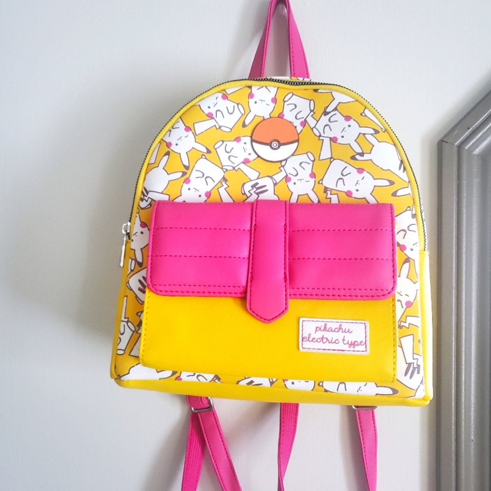 Faux Leather Pokemon Pikachu Mini Backpack